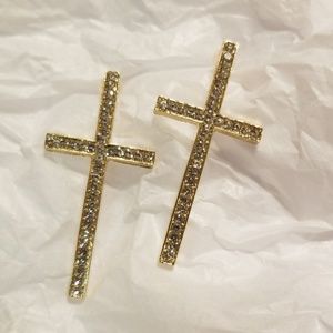 Gold Cross Earrings